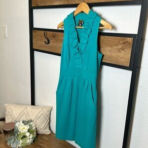 Taylor Teal Women’s stretchy halter dress with pockets - Size 6 fully lined